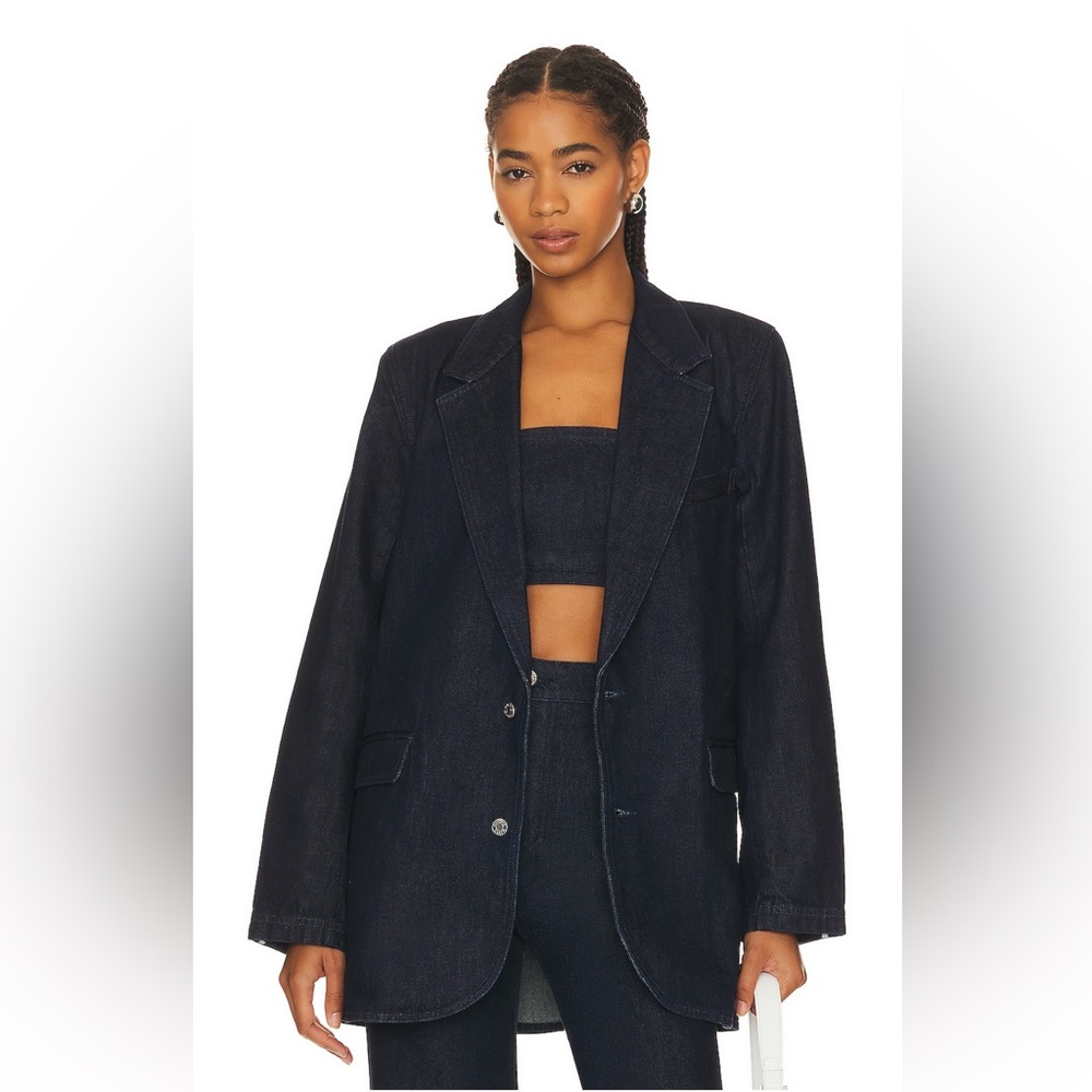 GRLFRND DENIM BLAZER SZ SM